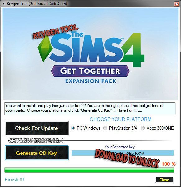 sims 4 game download with code
